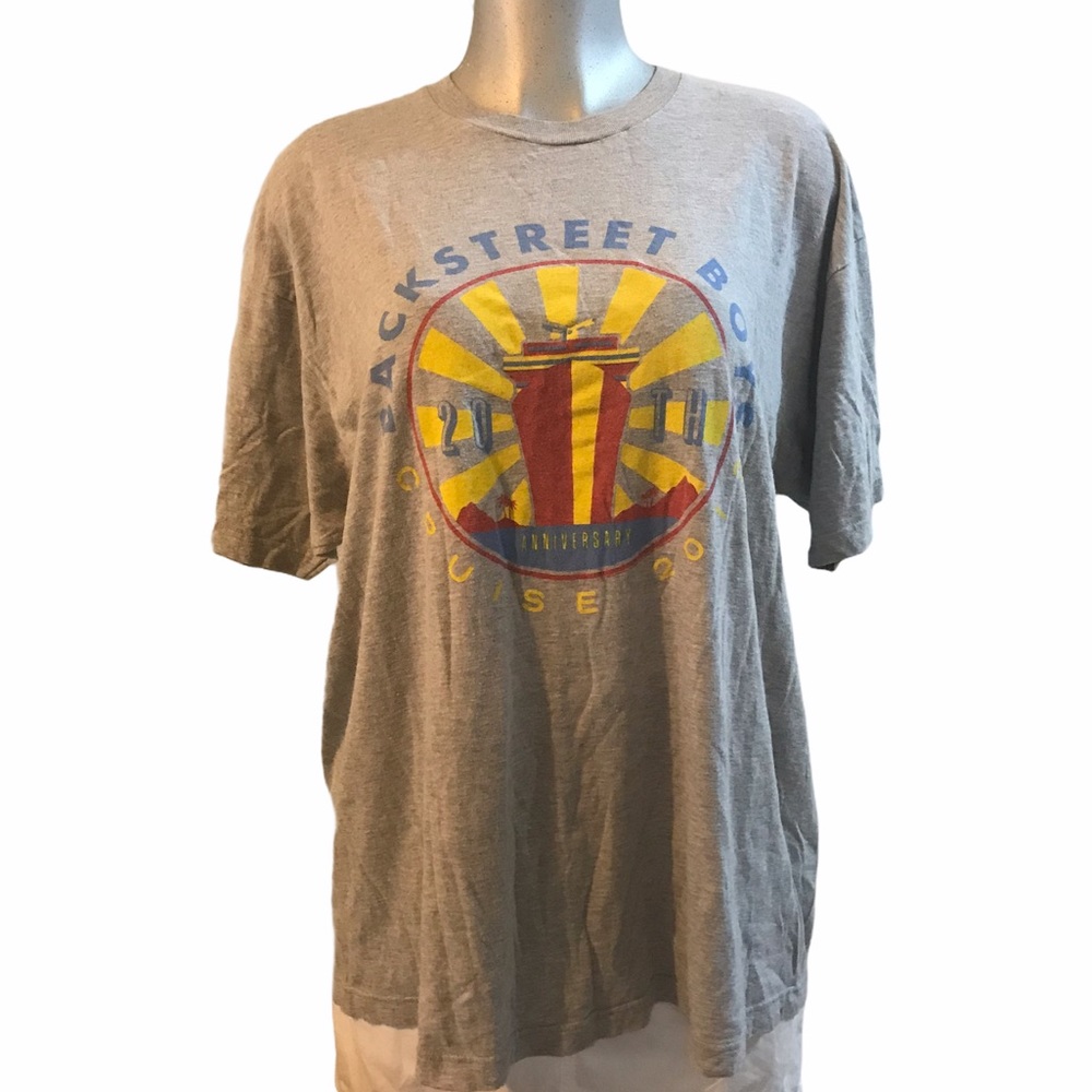 Y2K Backstreet Boys Tee Graphic T-Shirt 2013 20th Anniversary Cruise Crew XXL